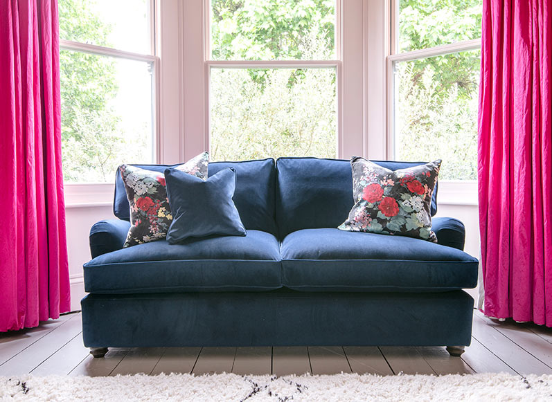 Alwinton 3 Seater Sofa in Super Soft Velvet Navy